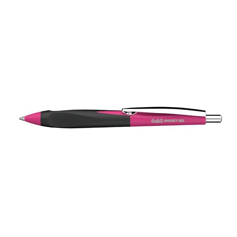 PENNA A SFERA SHARKY GEL - BLU - FUSTO FUCSIA E GRIP NERA - TRATTO FINE