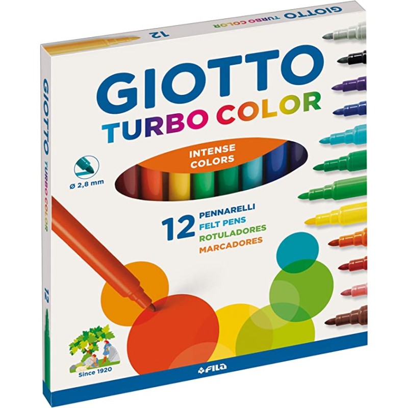 PENNARELLI GIOTTO TURBO COLOR – COLORI A SPIRITO – 12 PZ