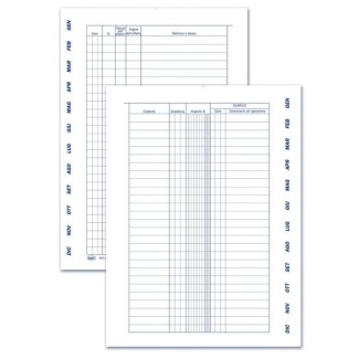 REGISTRO EFFETTI - SCADENZARIO GENNAIO/DICEMBRE PER SOLI EFFETTI ATTIVI - 4 PAGINE PER MESE CON SPIRALE - 24X17 CM