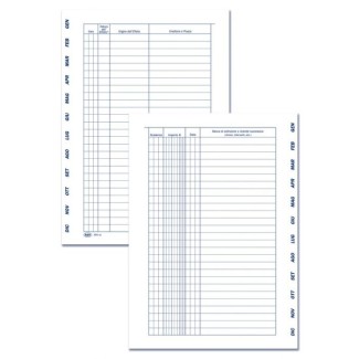 REGISTRO SCADENZARIO GENNAIO/DICEMBRE PER SOLI EFFETTI PASSIVI - 4 PAGINE/MESE CON SPIRALE - 24X17 CM