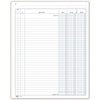 REGISTRO DARE/AVERE/SALDO - 96 PAGINE - 31X24,5 CM