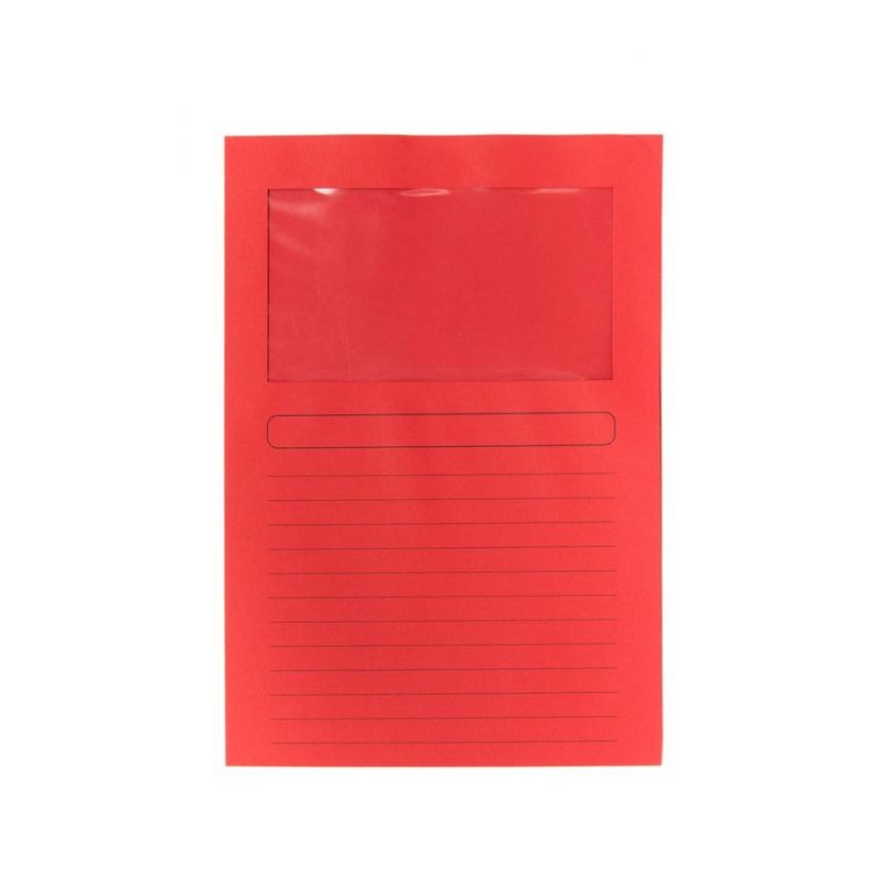 CARTELLINE CON FINESTRA - CARTONCINO - 120 G/MQ - 29,7X21 CM - ROSSO