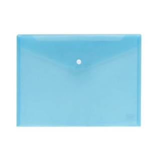 BUSTE CON BOTTONE - POLIPROPILENE TRASPARENTE - 29,7X21 CM - BLU