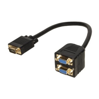 ADATTATORE VGA MASCHIO - 2X VGA FEMMINA